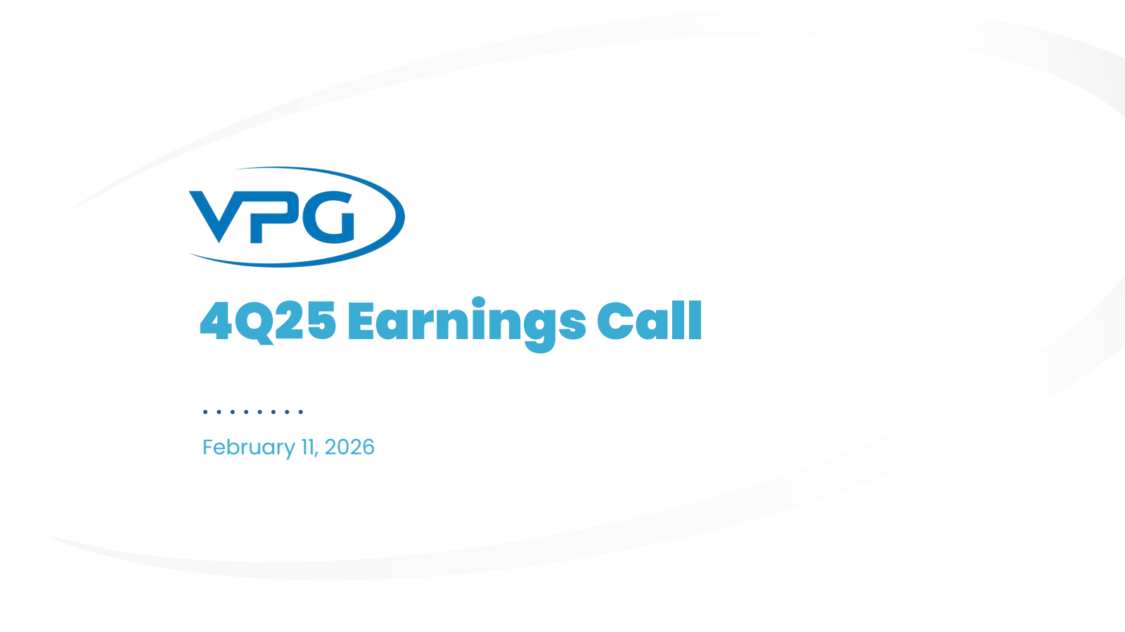 Vishay Precision Group's Q4 2025 Slide Deck