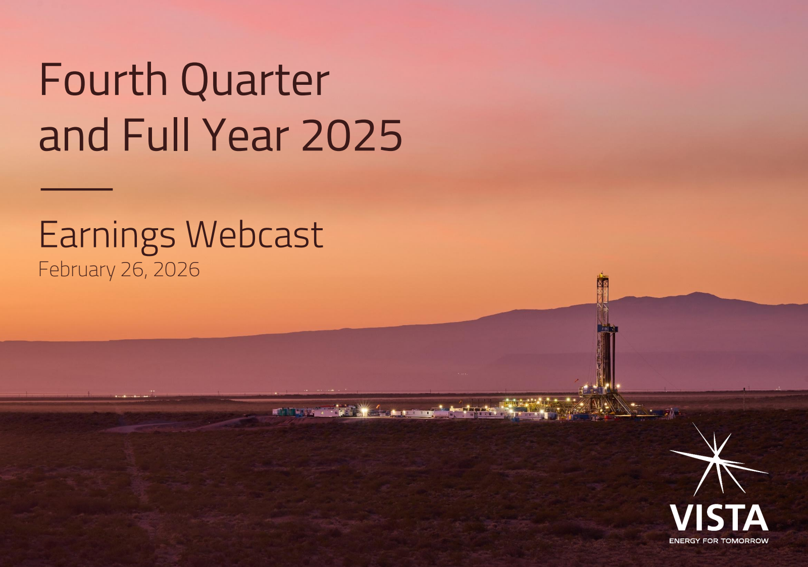 Vista Energy's Q4 2025 Slide Deck