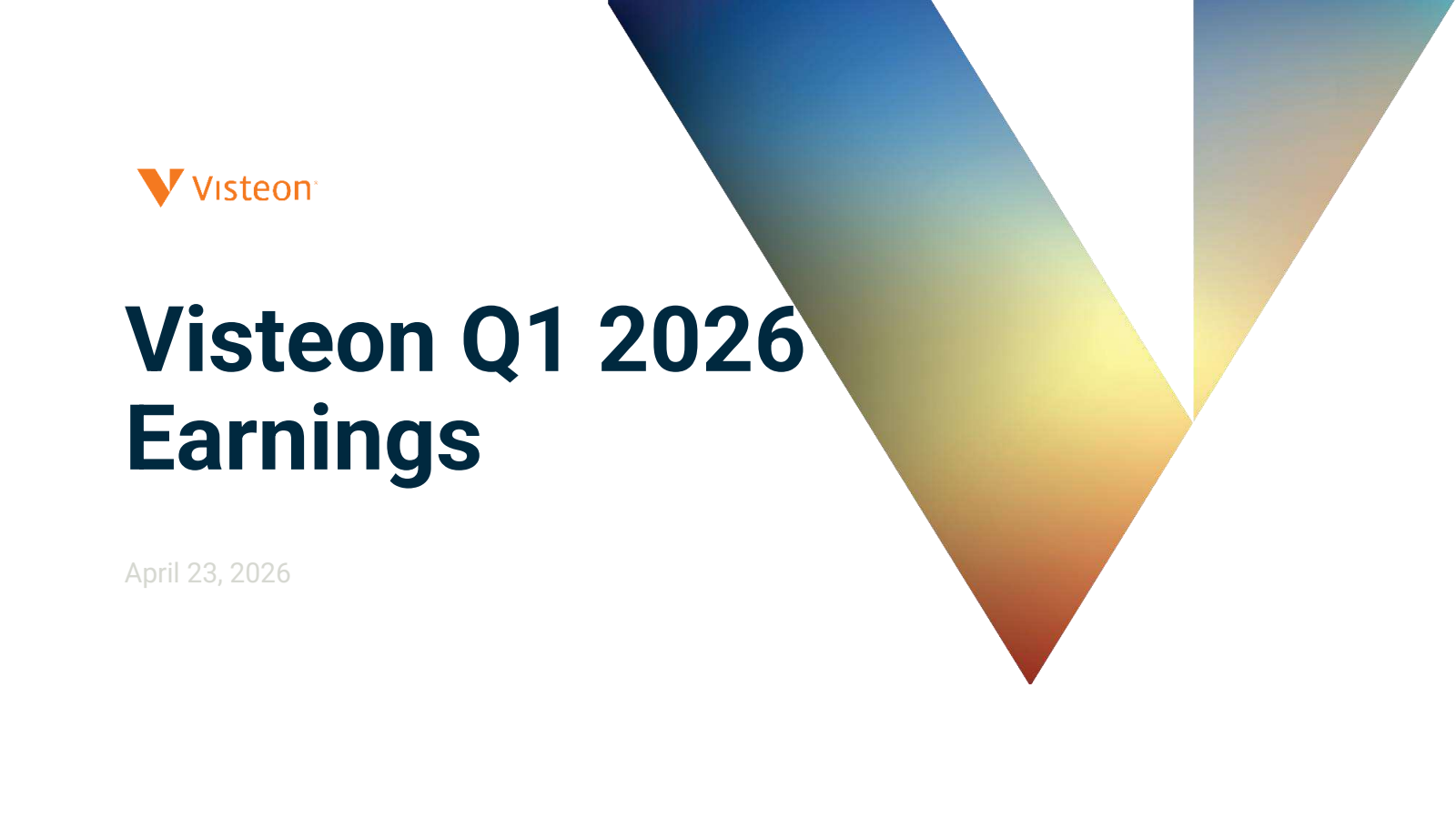Visteon's Q1 2026 Slide Deck