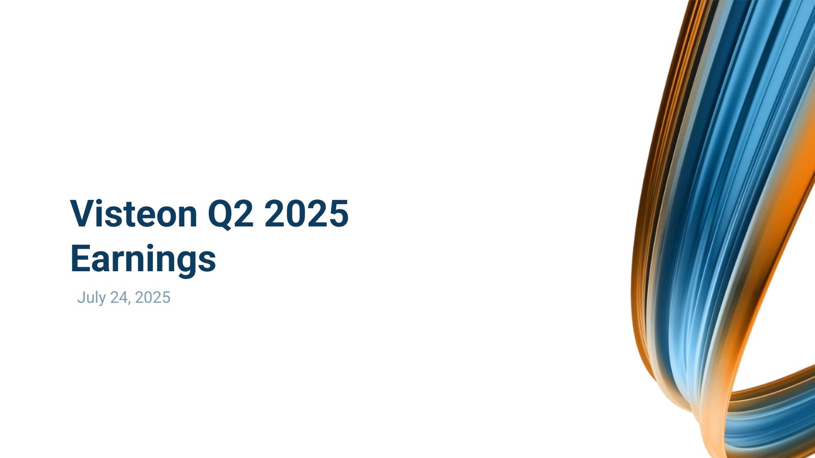 Visteon's Q2 2025 Slide Deck