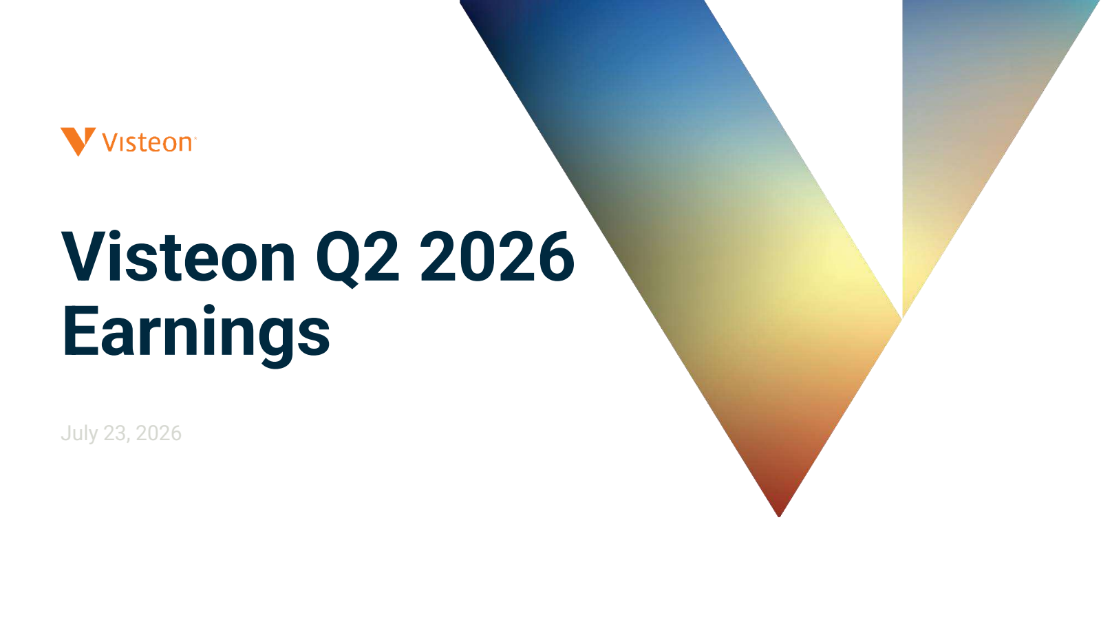 Visteon's Q2 2026 Slide Deck
