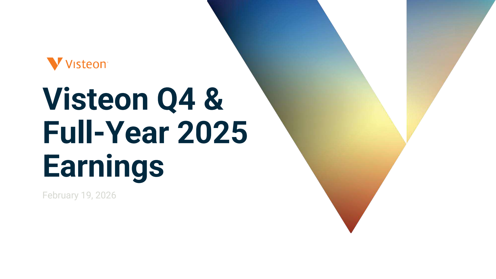 Visteon's Q4 2025 Slide Deck
