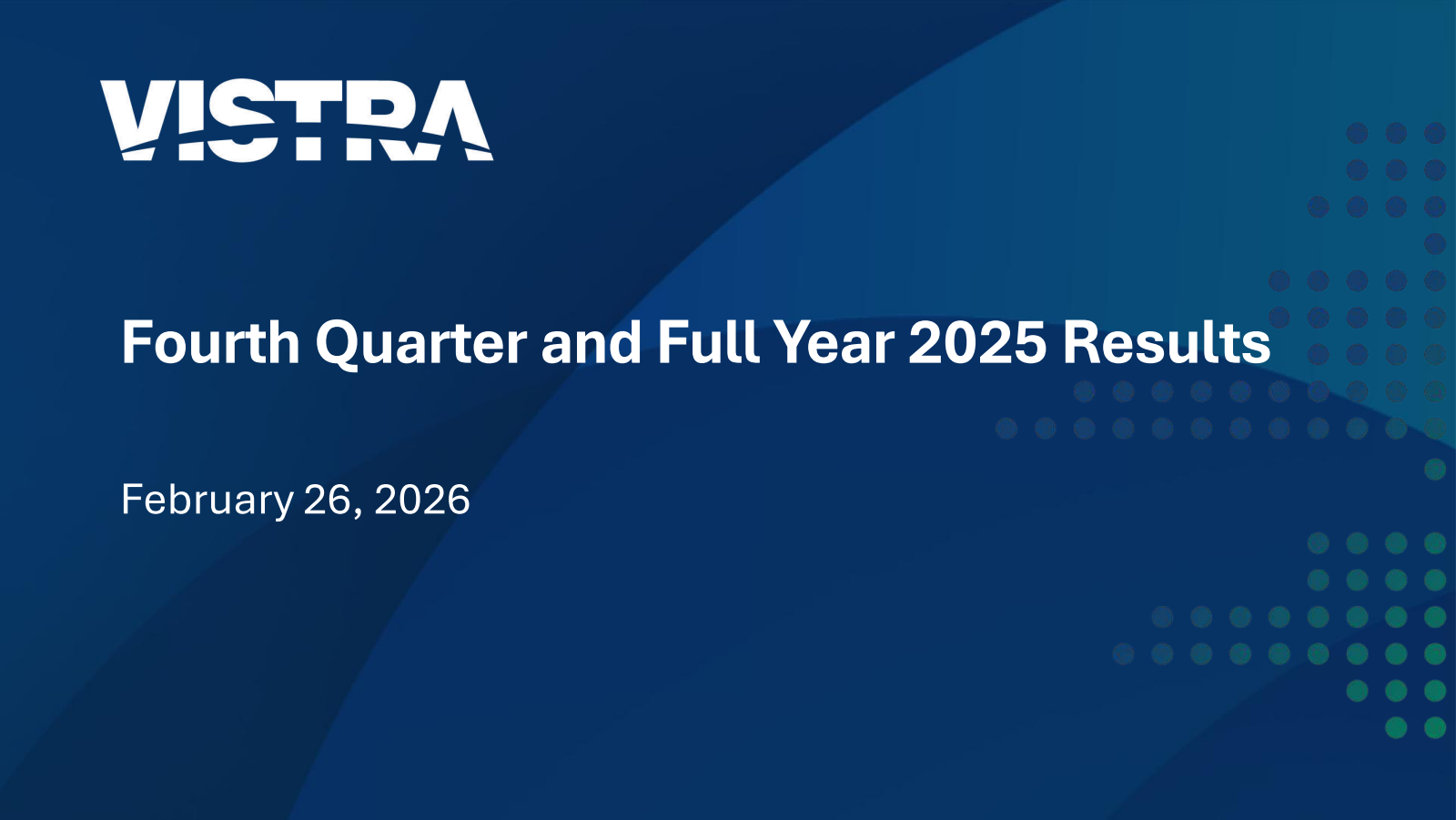 Vistra's Q4 2025 Slide Deck