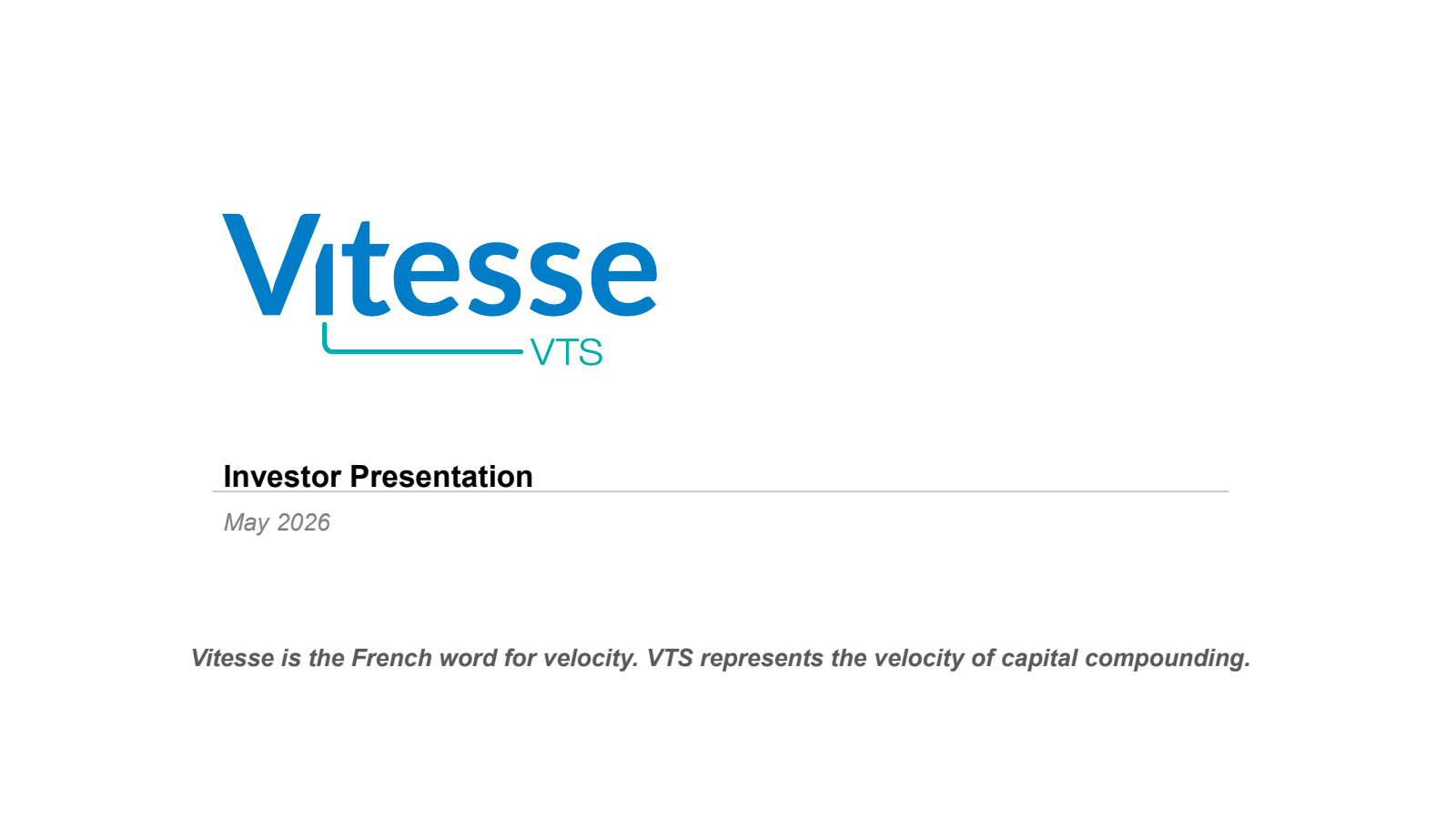 Vitesse Energy's Q1 2026 Slide Deck