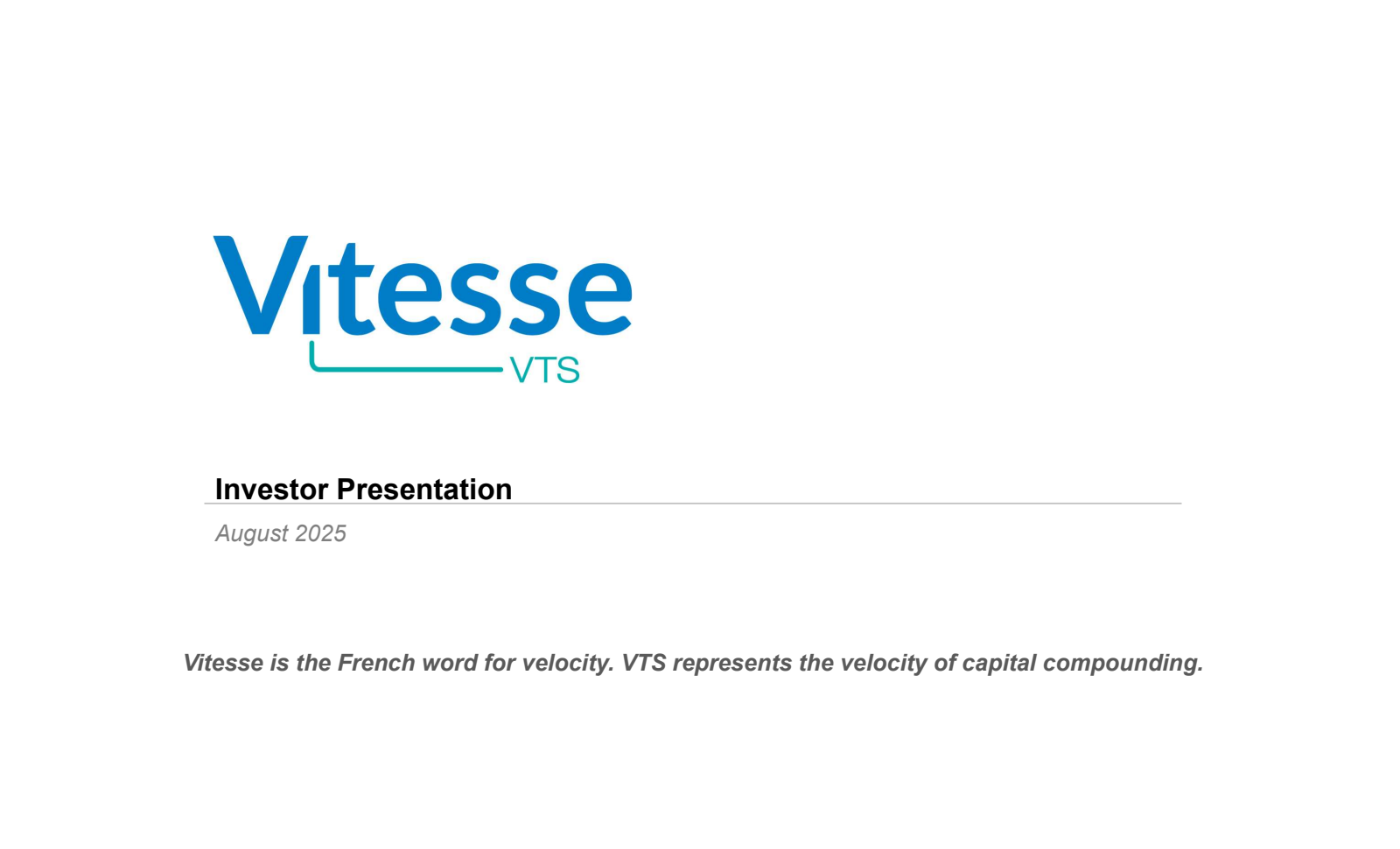 Vitesse Energy's Q2 2025 Slide Deck