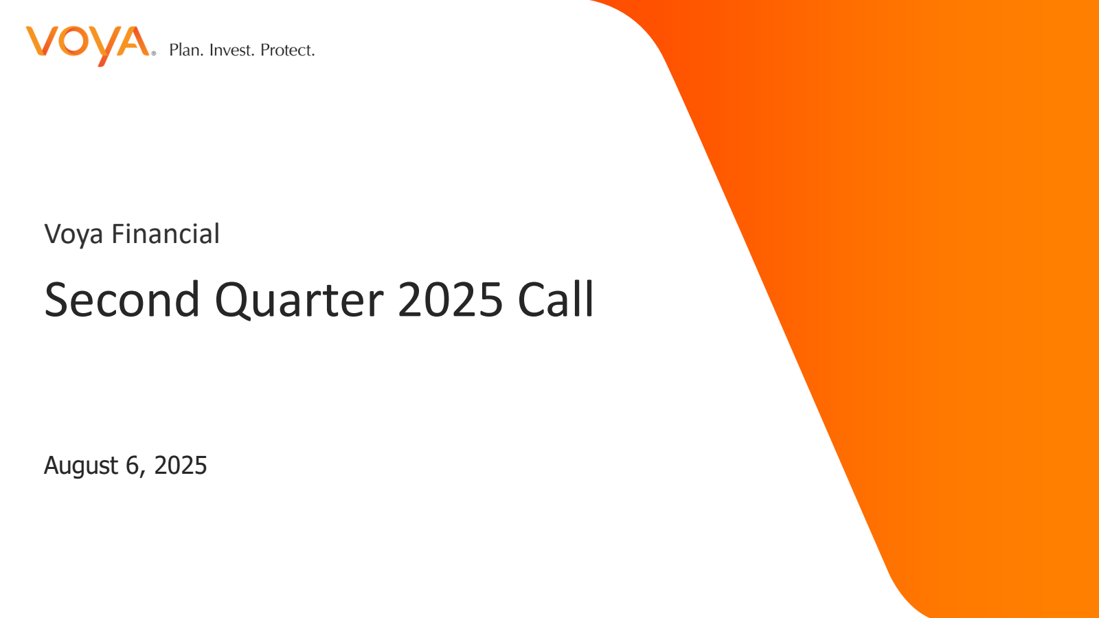 Voya Financial's Q2 2025 Slide Deck