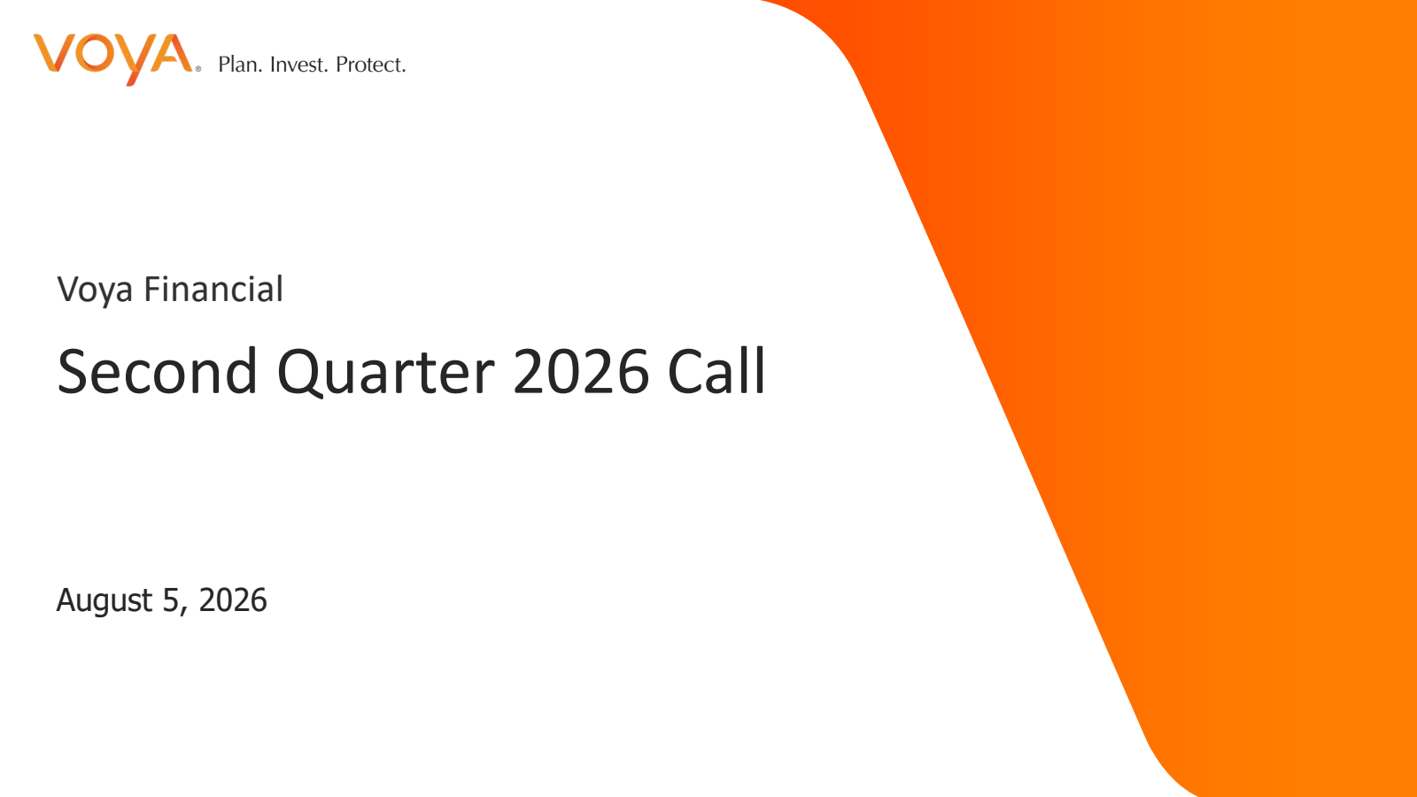 Voya Financial's Q2 2026 Slide Deck