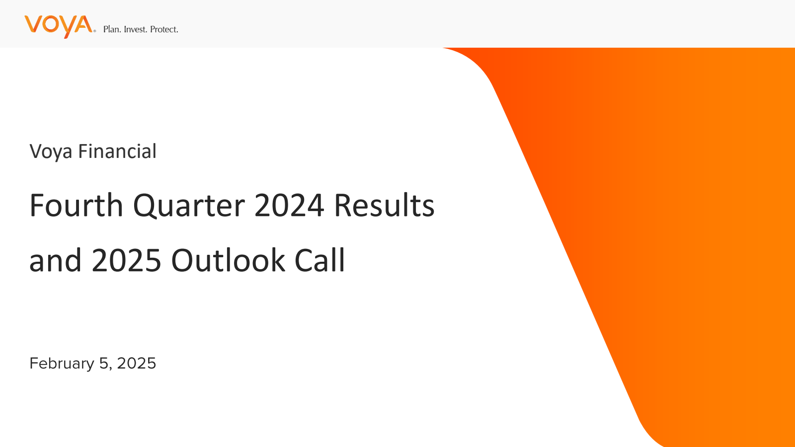 Voya Financial's Q4 2024 Slide Deck