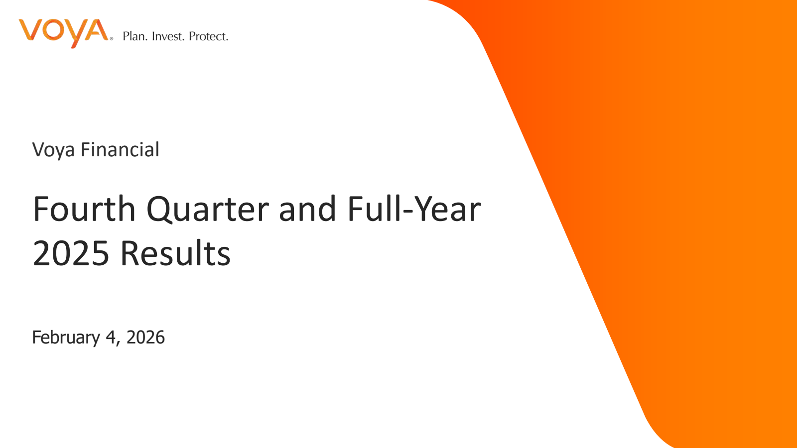 Voya Financial's Q4 2025 Slide Deck