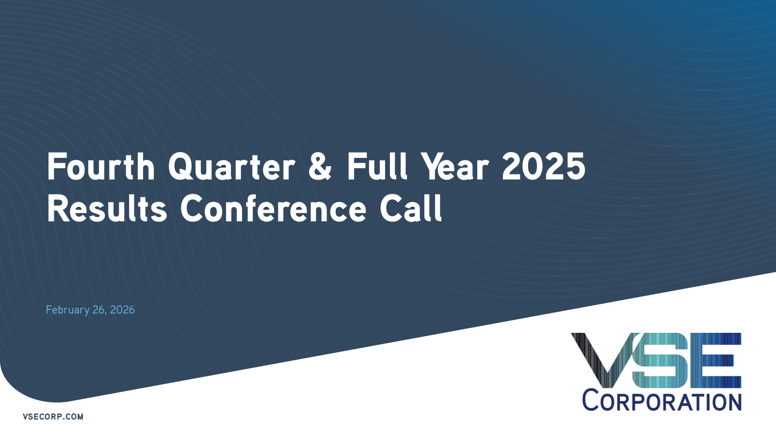 VSE's Q4 2025 Slide Deck