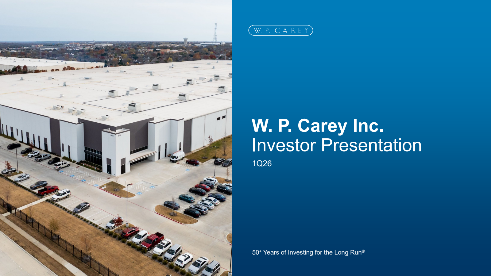 W.P. Carey's Q1 2026 Slide Deck