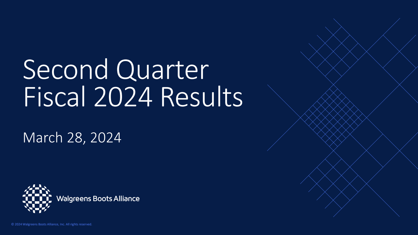 Walgreens Boots Alliance's Q2 2024 Slide Deck