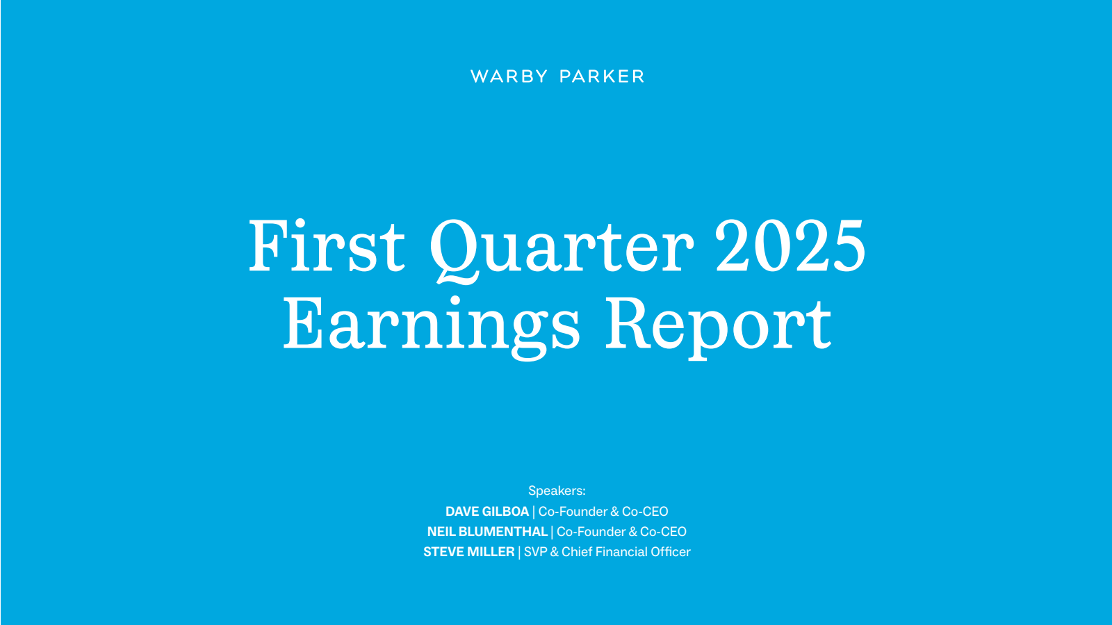 Warby Parker's Q1 2025 Slide Deck