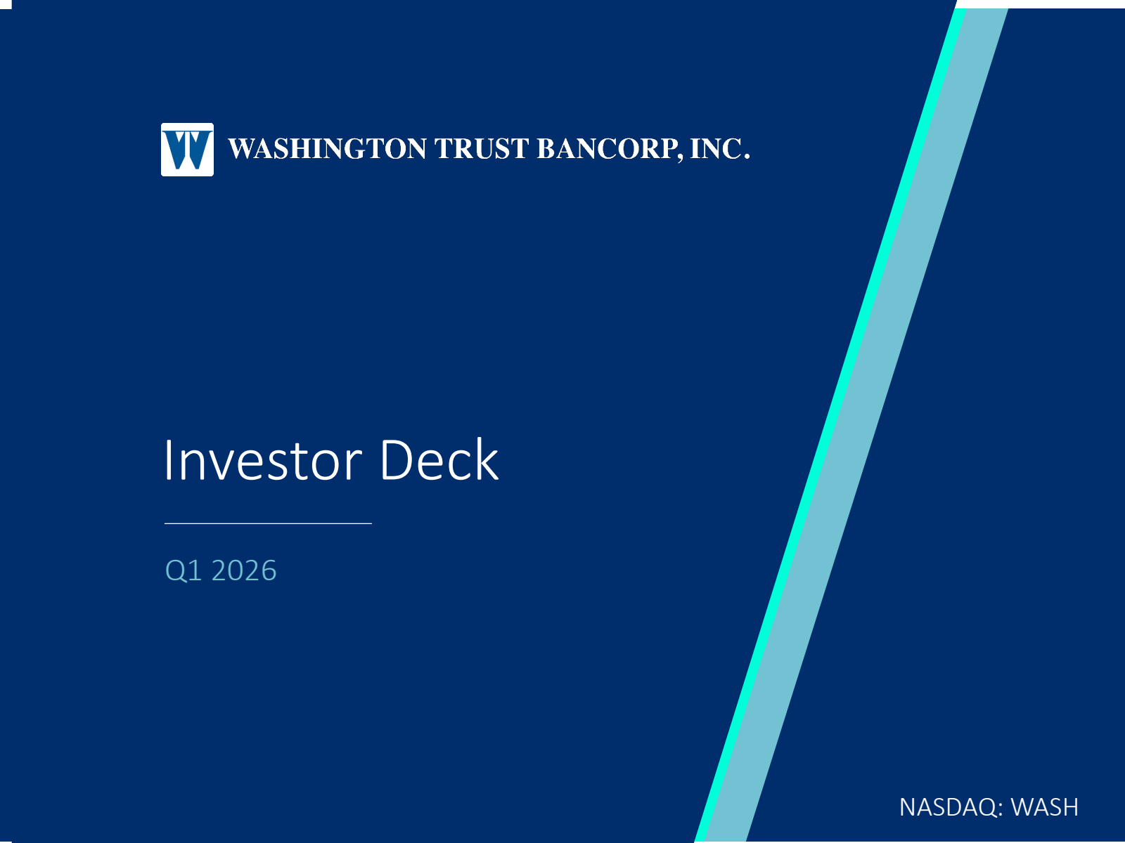Washington Trust Bancorp's Q1 2026 Slide Deck