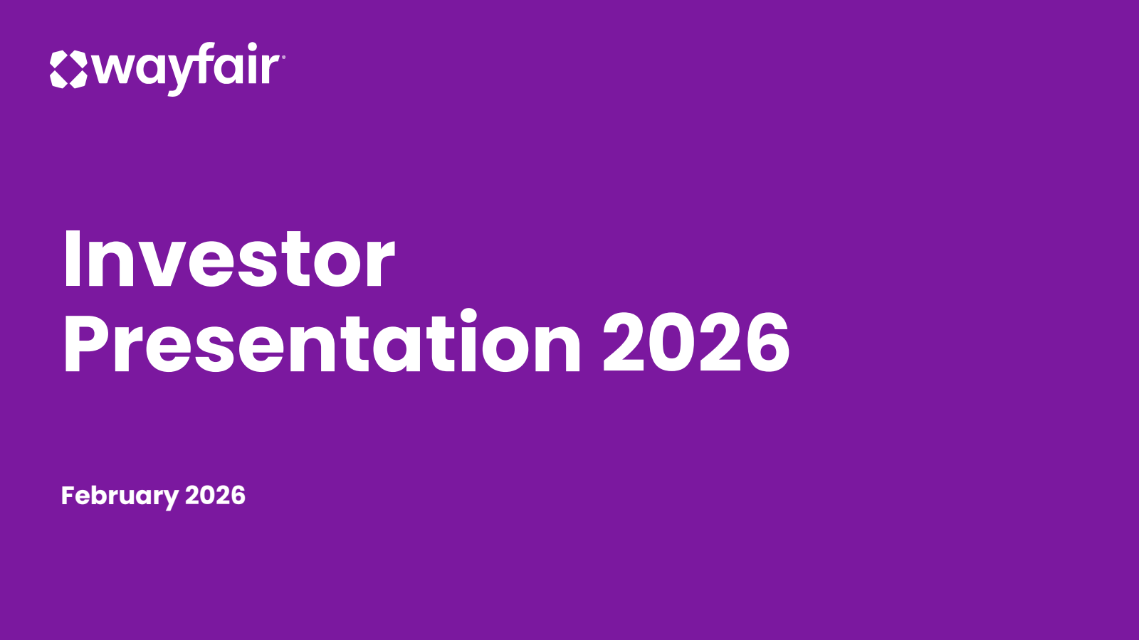 Wayfair's Q4 2025 Slide Deck