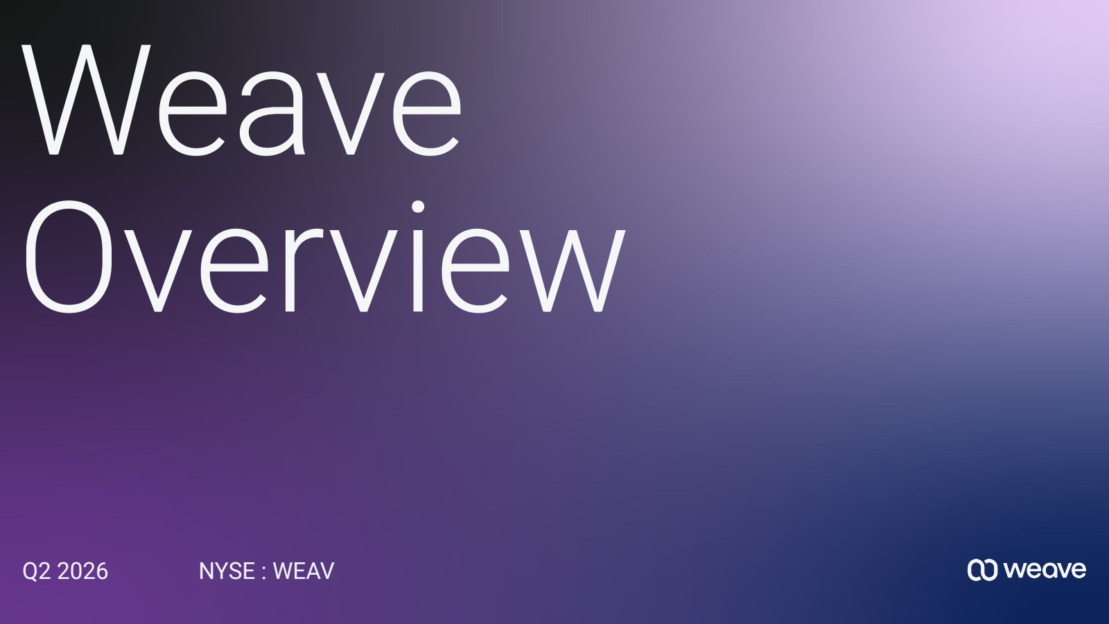 Weave Communications' Q2 2026 Slide Deck
