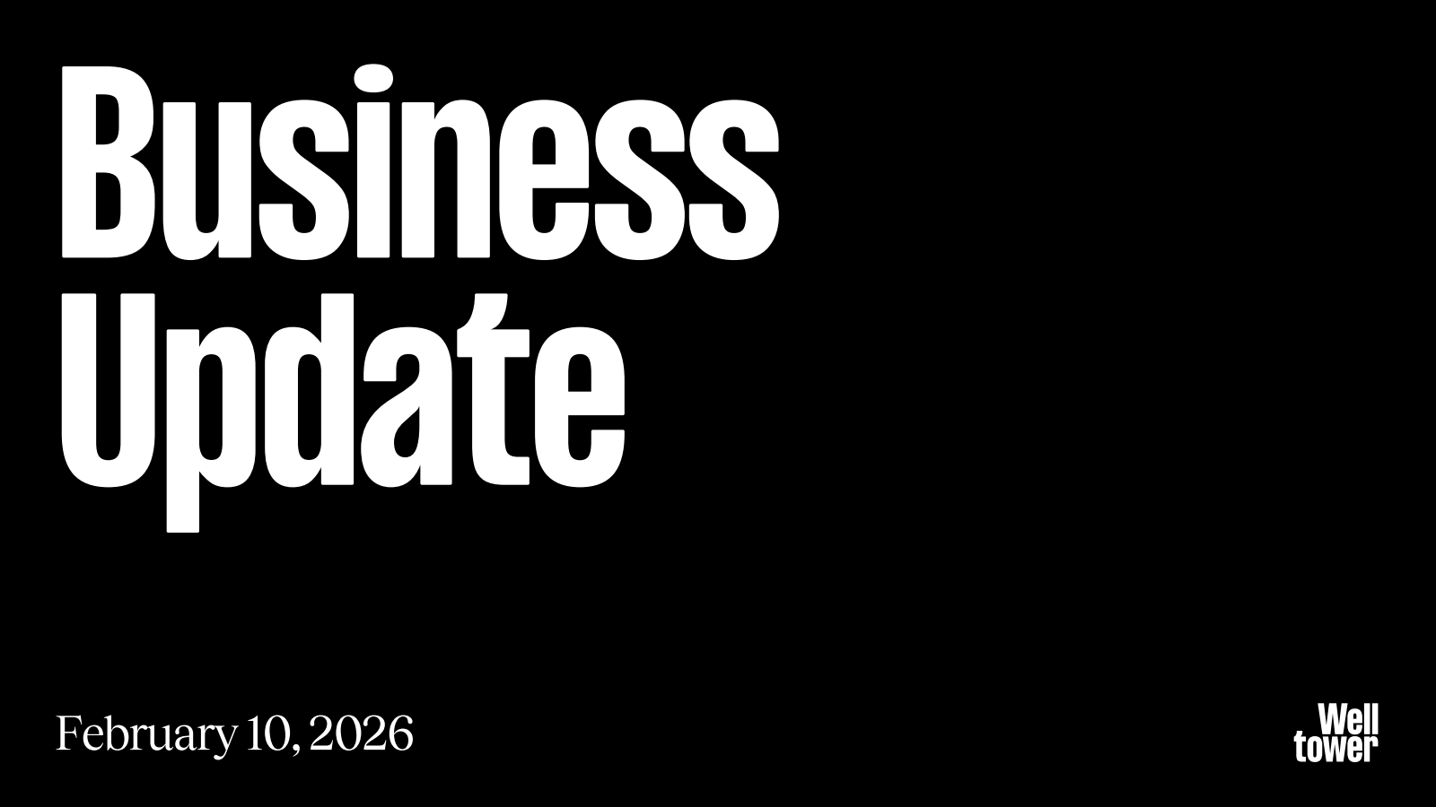 Welltower's Q4 2025 Slide Deck