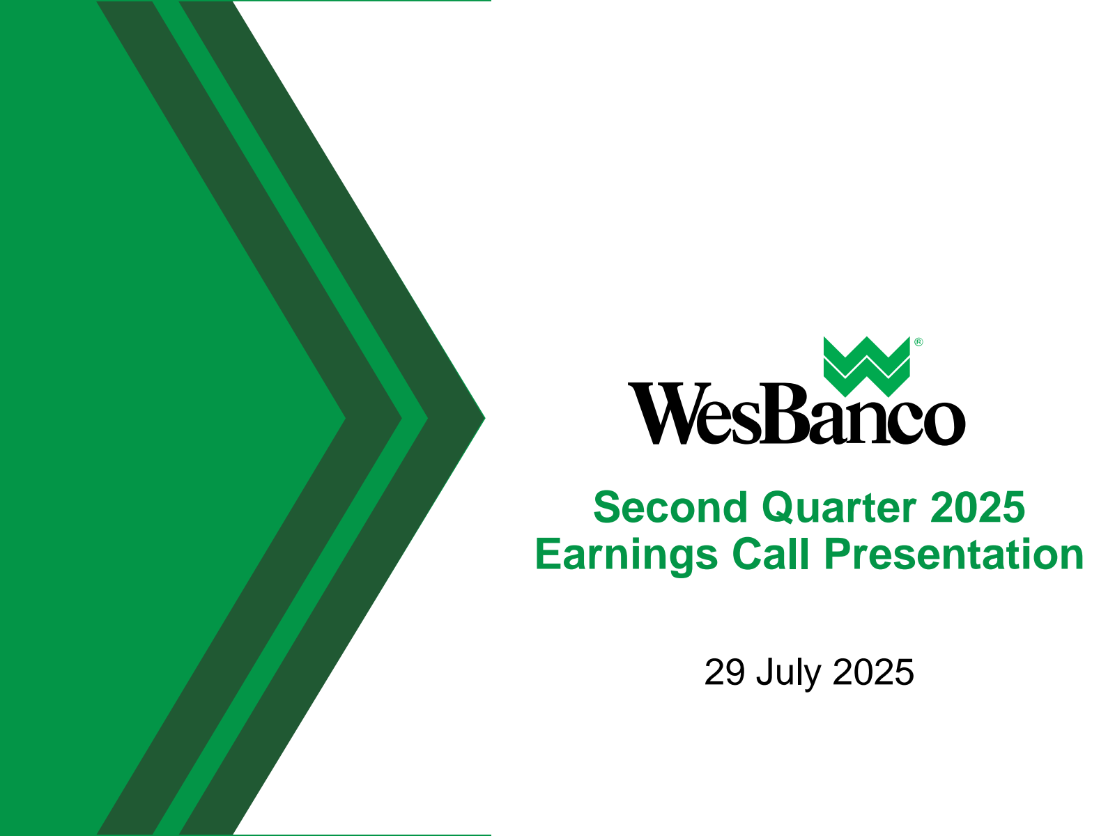 WesBanco's Q2 2025 Slide Deck