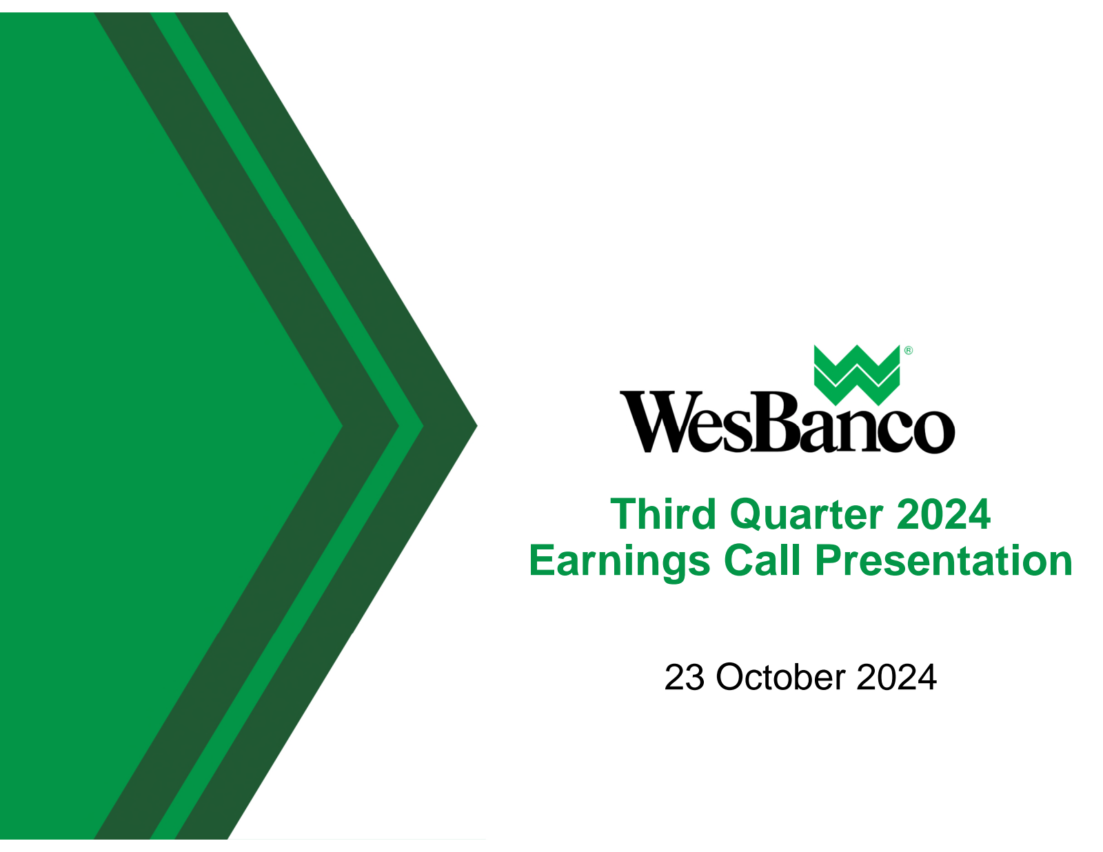 WesBanco's Q3 2024 Slide Deck