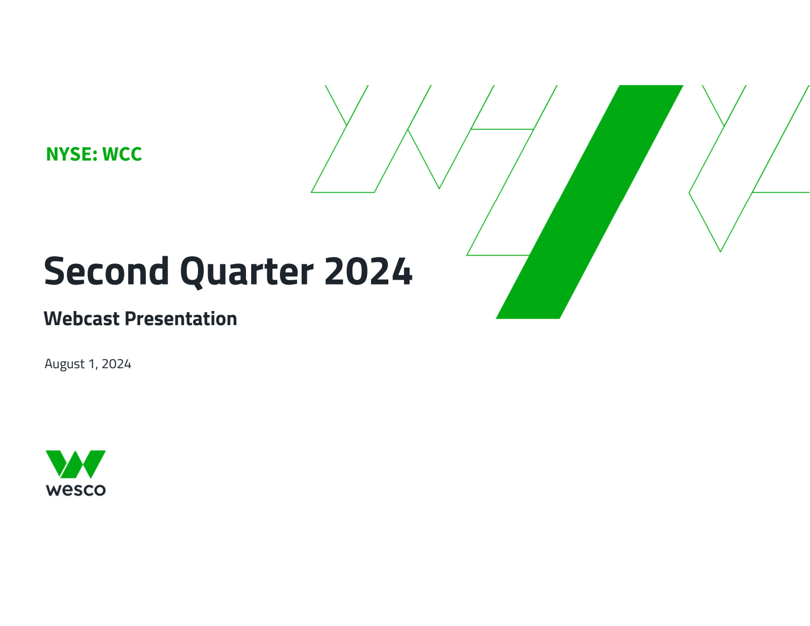 WESCO International's Q2 2024 Slide Deck
