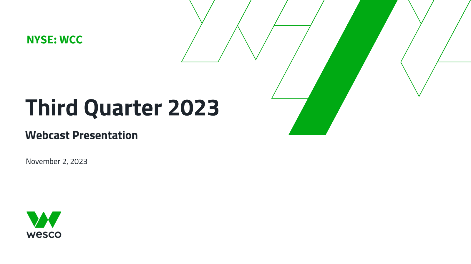 WESCO International's Q3 2023 Slide Deck