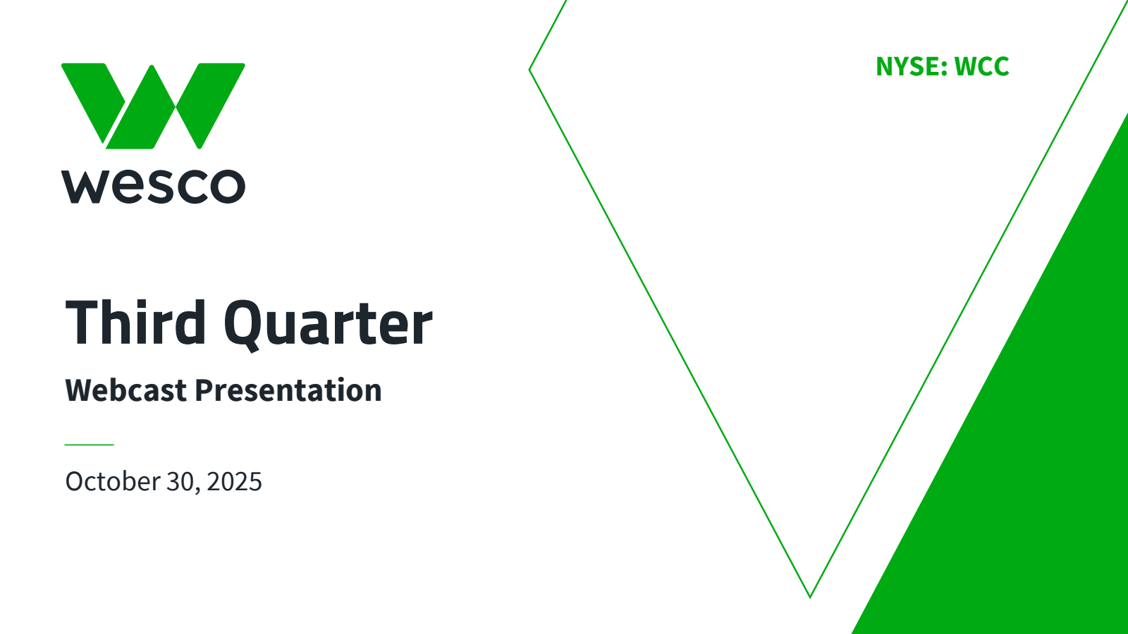 WESCO International's Q3 2025 Slide Deck