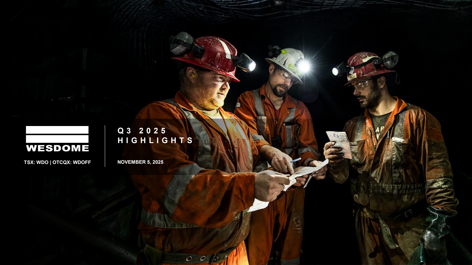 Wesdome Gold Mines' Q3 2025 Slide Deck