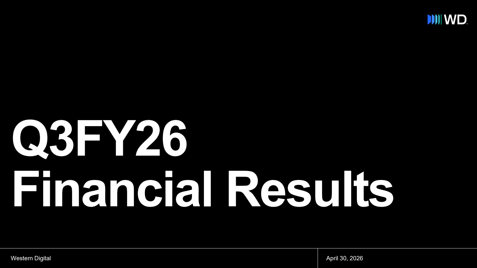 Western Digital's Q3 2026 Slide Deck