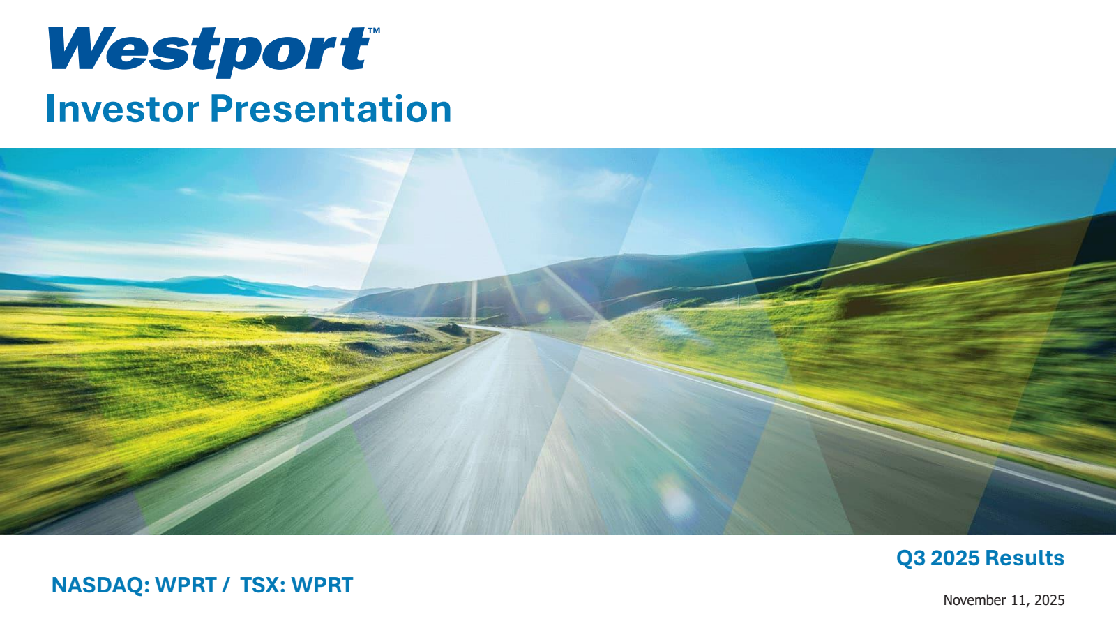 Westport Fuel Systems' Q3 2025 Slide Deck