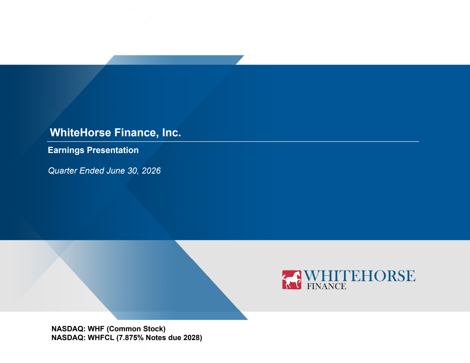 WhiteHorse Finance's Q2 2026 Slide Deck