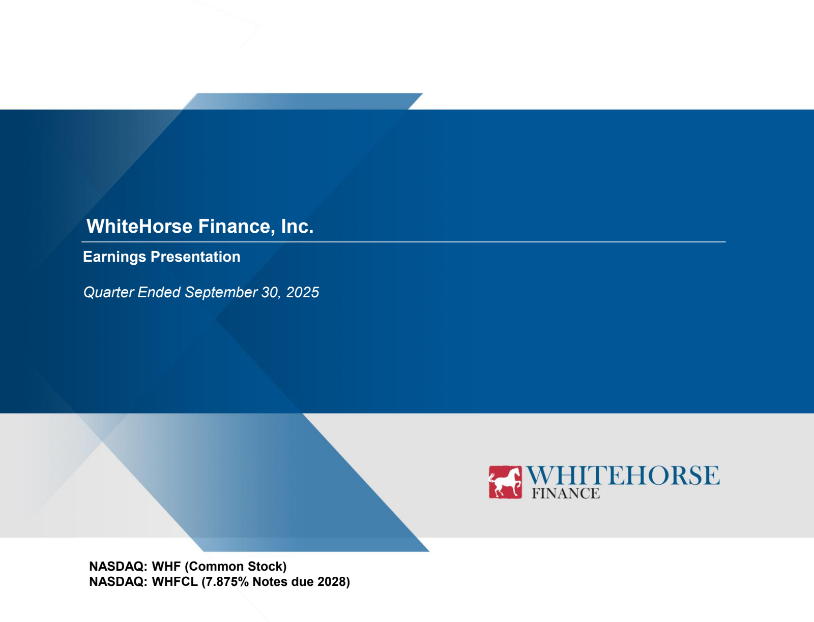 WhiteHorse Finance's Q3 2025 Slide Deck