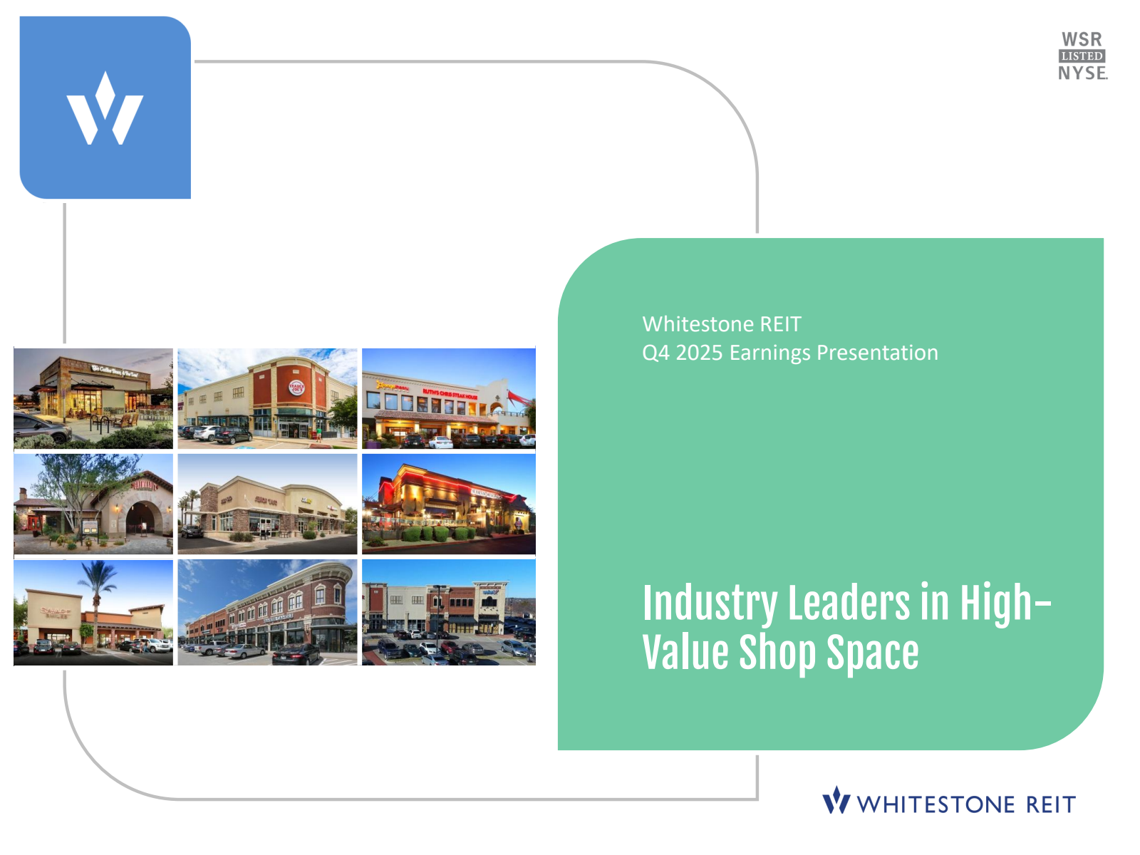 Whitestone REIT's Q4 2025 Slide Deck