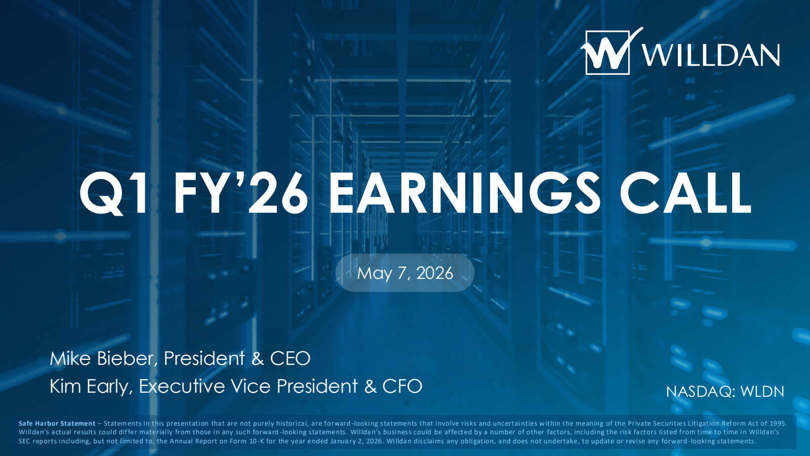 Willdan Group's Q1 2026 Slide Deck