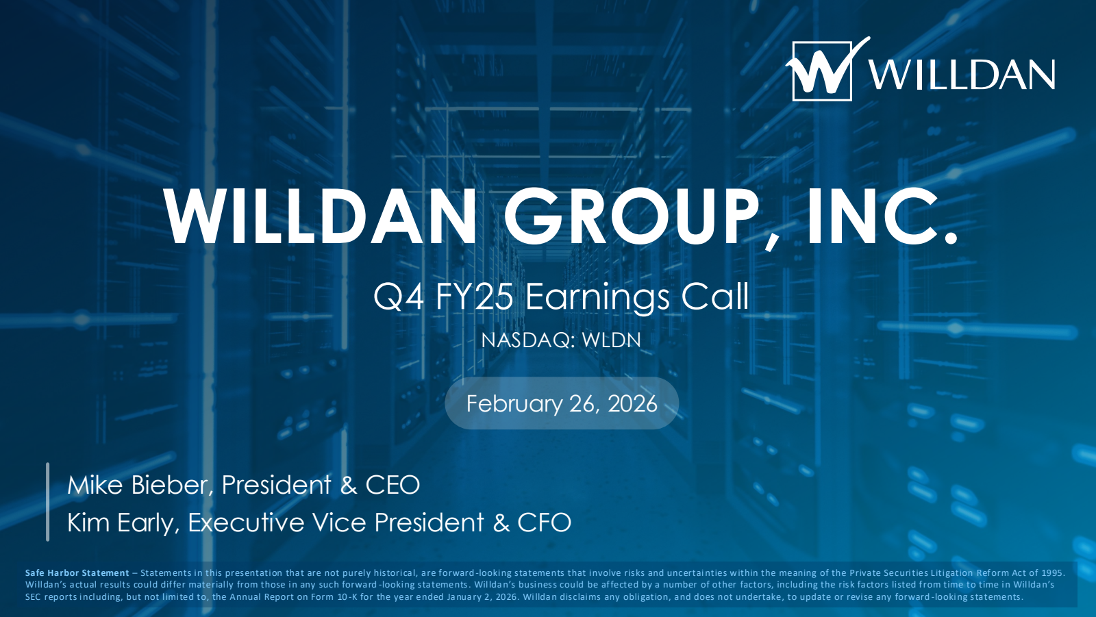 Willdan Group's Q4 2025 Slide Deck
