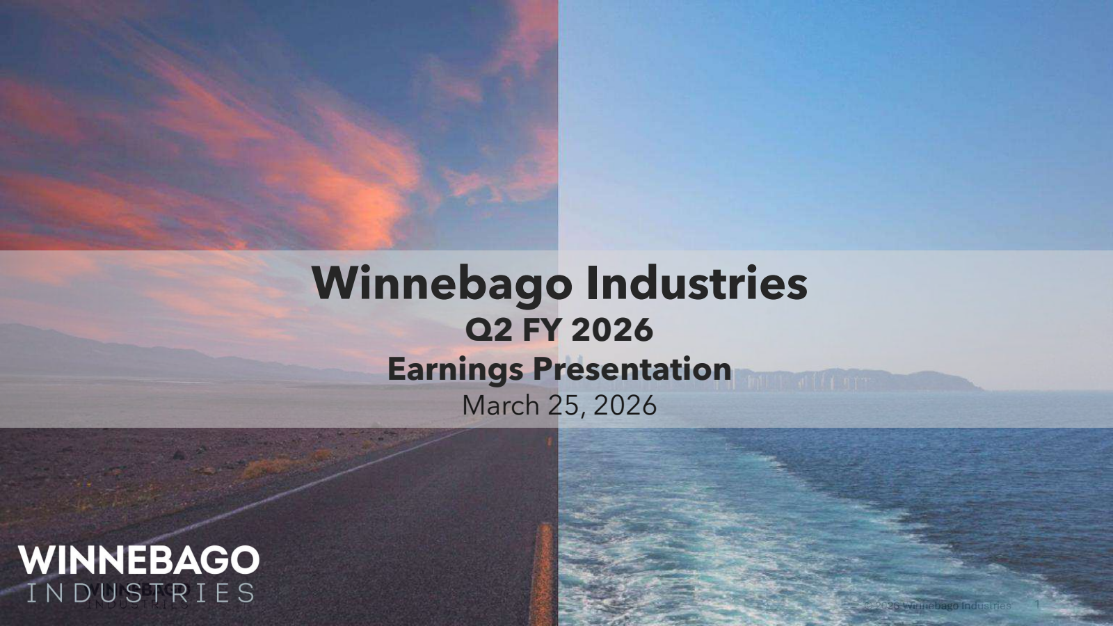 Winnebago Industries' Q2 2026 Slide Deck