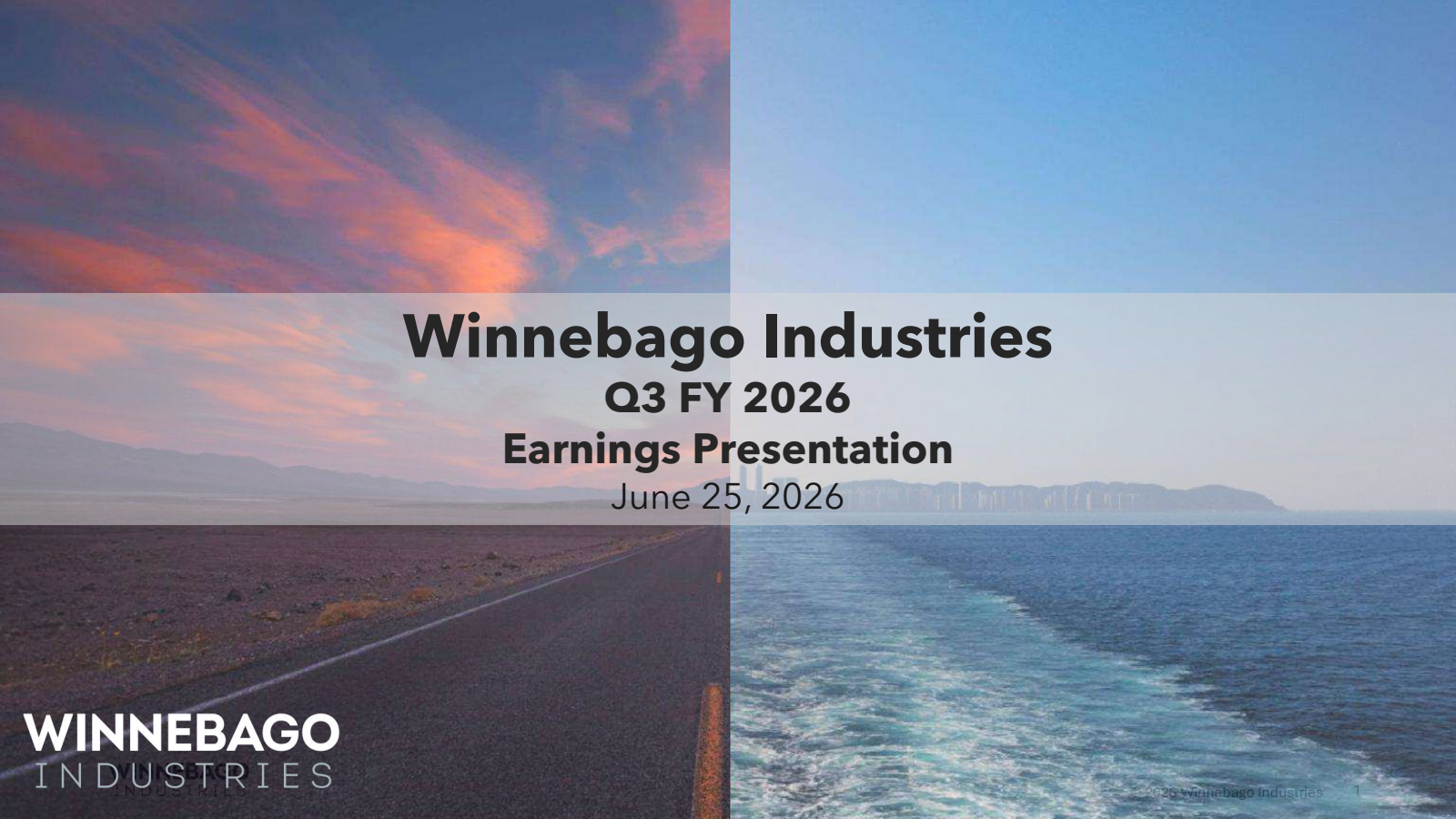 Winnebago Industries' Q3 2026 Slide Deck