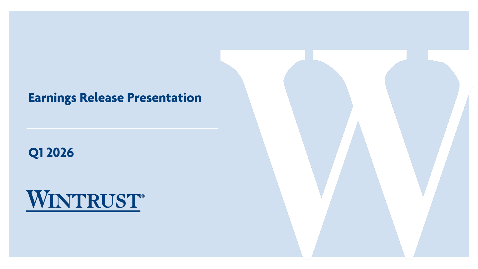 Wintrust Financial's Q1 2026 Slide Deck