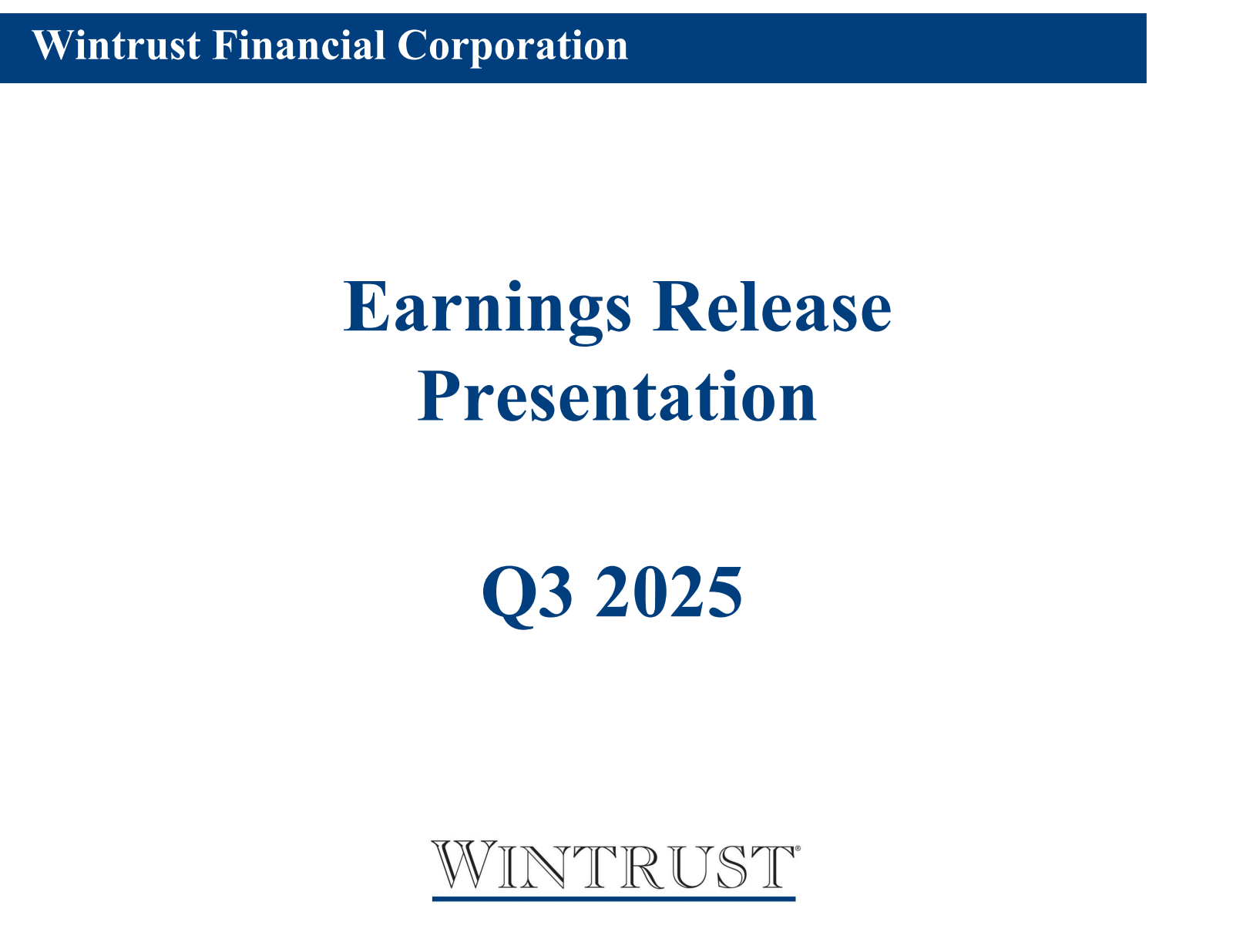 Wintrust Financial's Q3 2025 Slide Deck