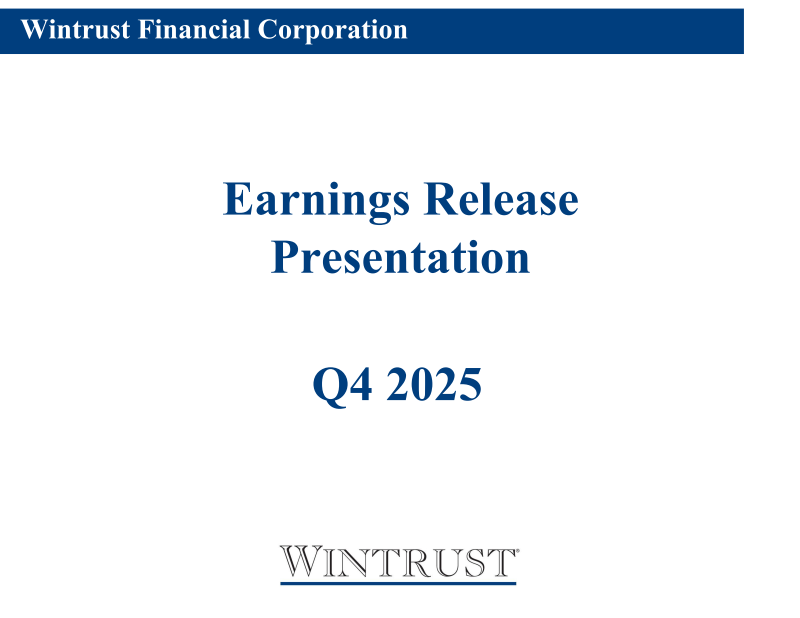 Wintrust Financial's Q4 2025 Slide Deck
