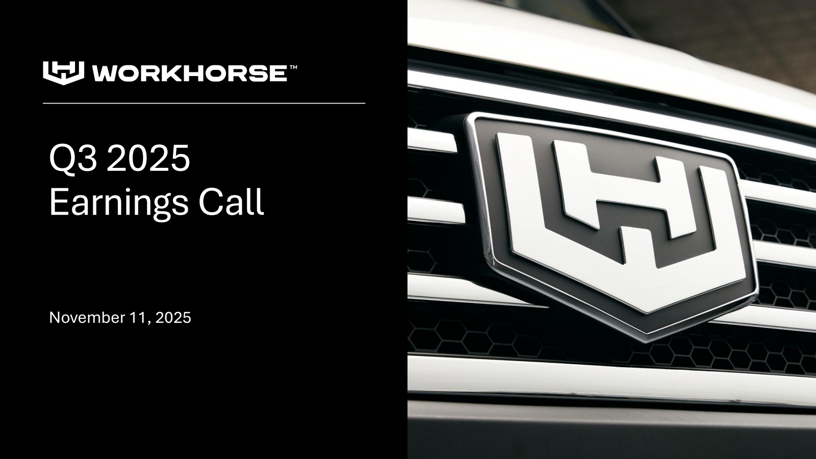 Workhorse Group's Q3 2025 Slide Deck