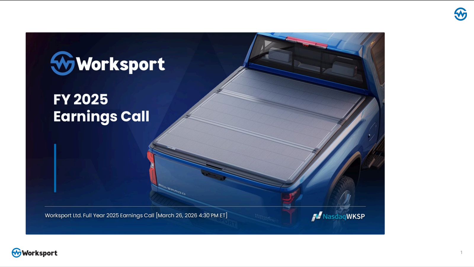 Worksport's Q4 2025 Slide Deck