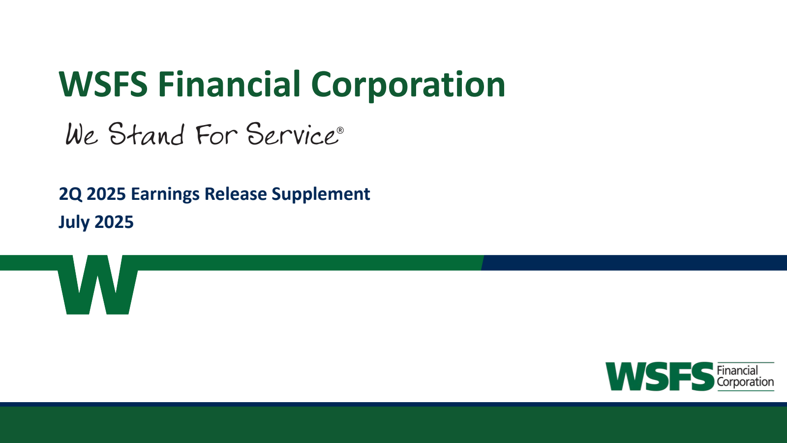 WSFS Financial's Q2 2025 Slide Deck