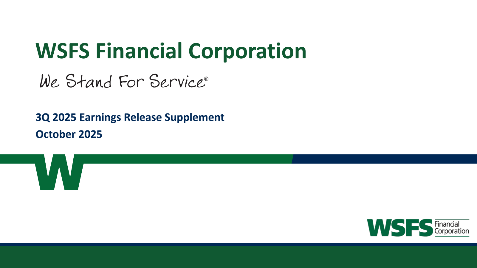 WSFS Financial's Q3 2025 Slide Deck