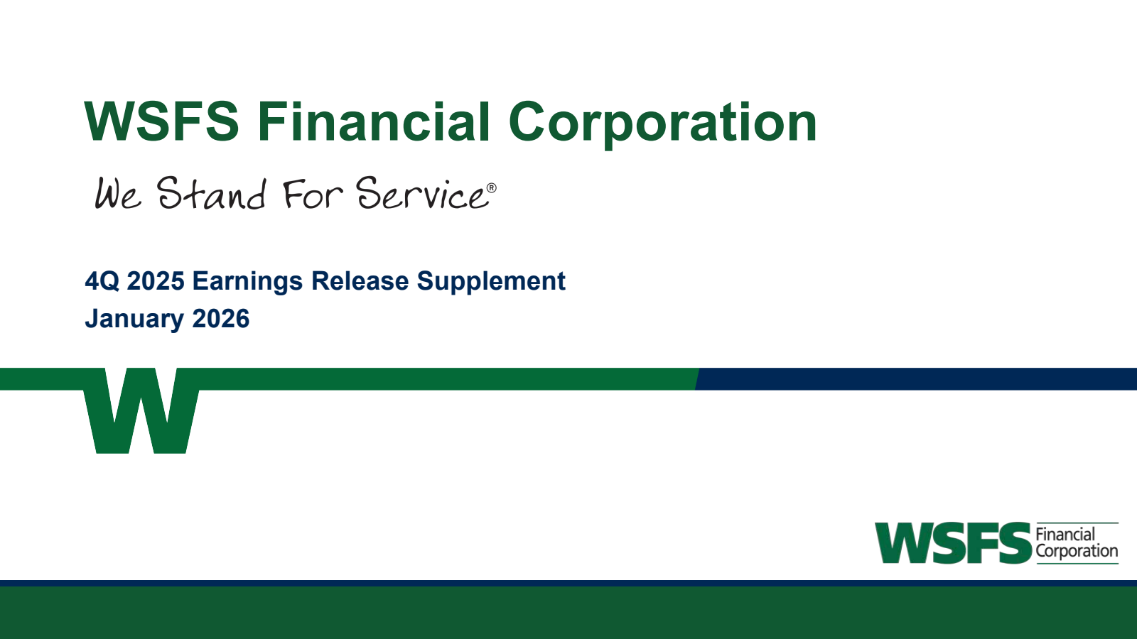 WSFS Financial's Q4 2025 Slide Deck