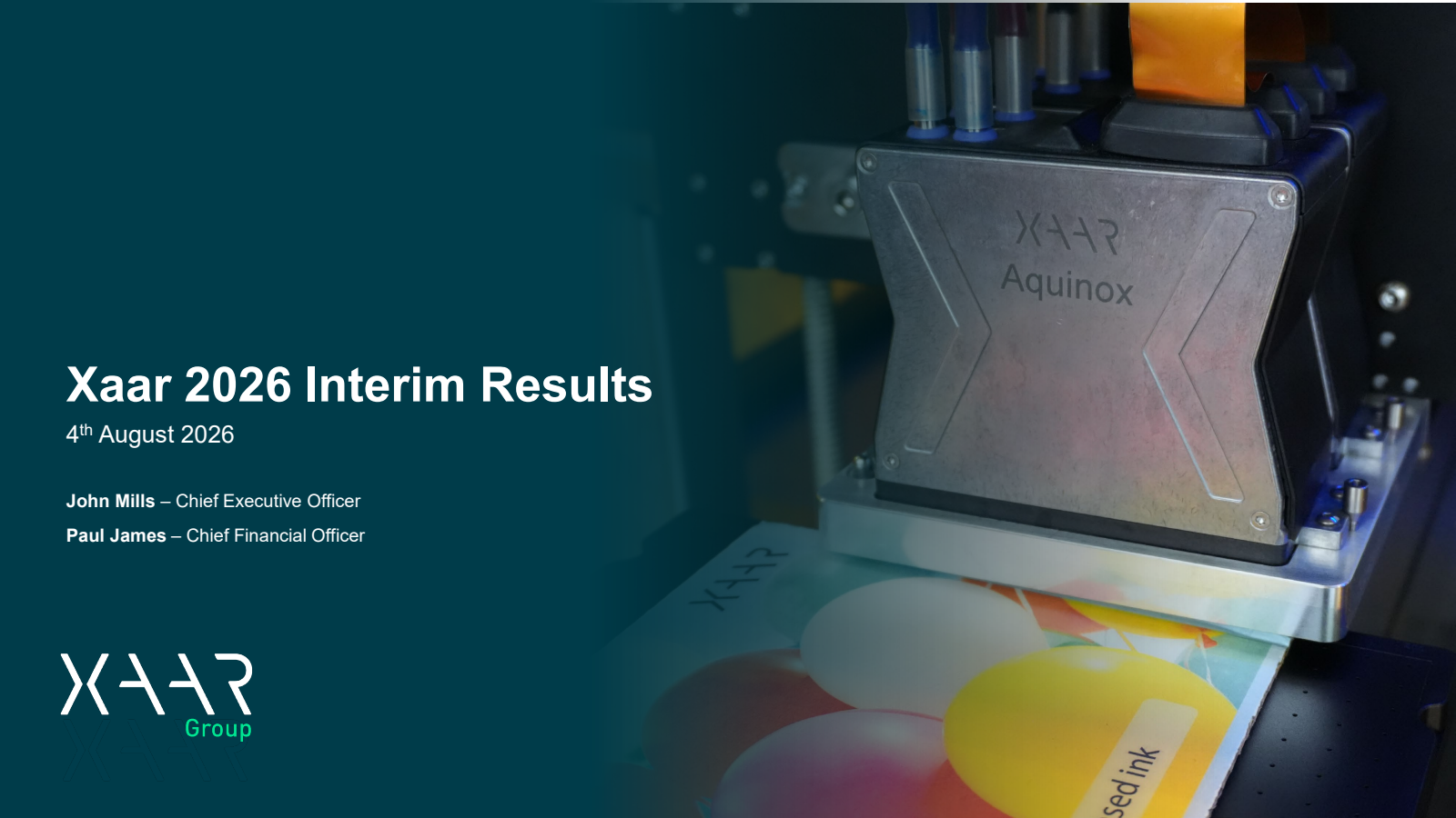 Xaar's H1 2026 Slide Deck
