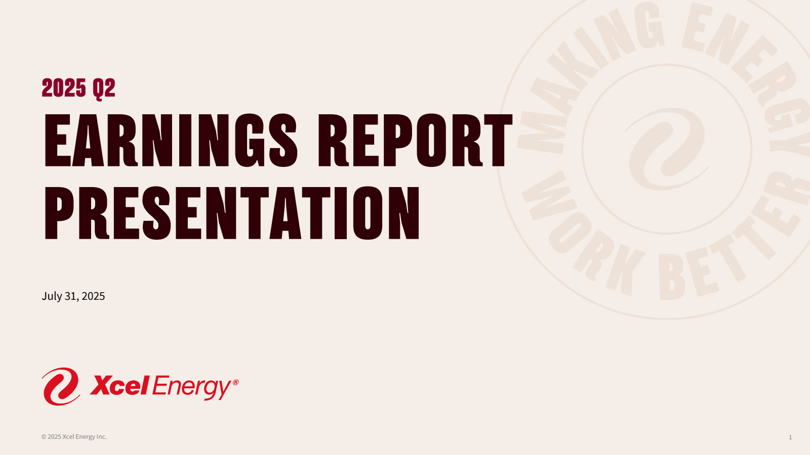 Xcel Energy's Q2 2025 Slide Deck