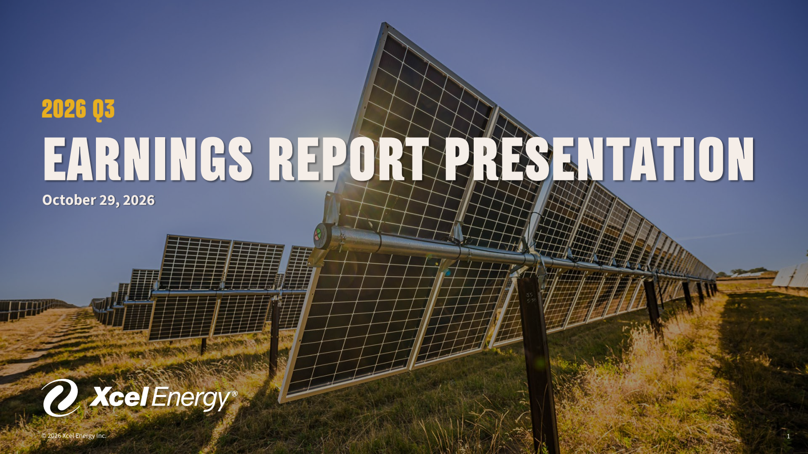 Xcel Energy's Q3 2026 Slide Deck