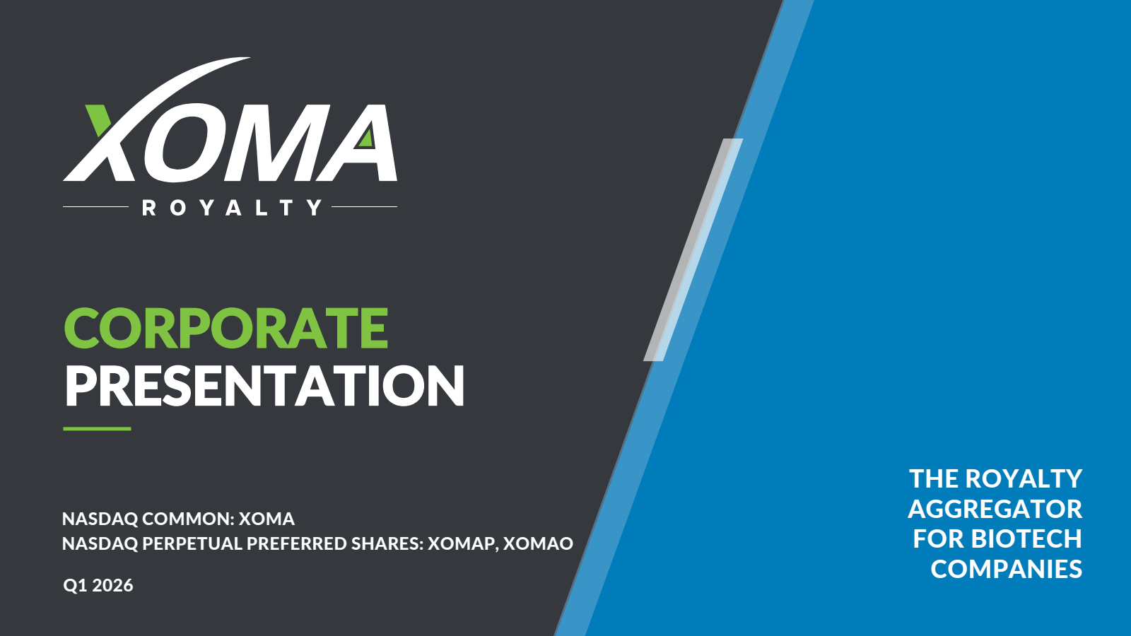 XOMA Royalty's Q4 2025 Slide Deck