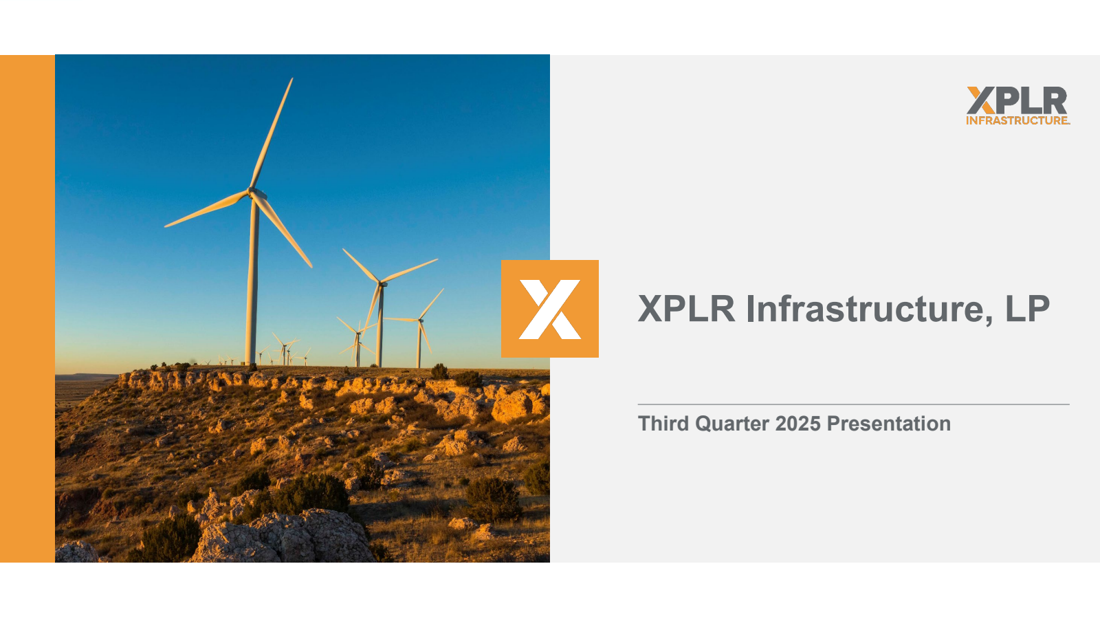 XPLR Infrastructure's Q3 2025 Slide Deck