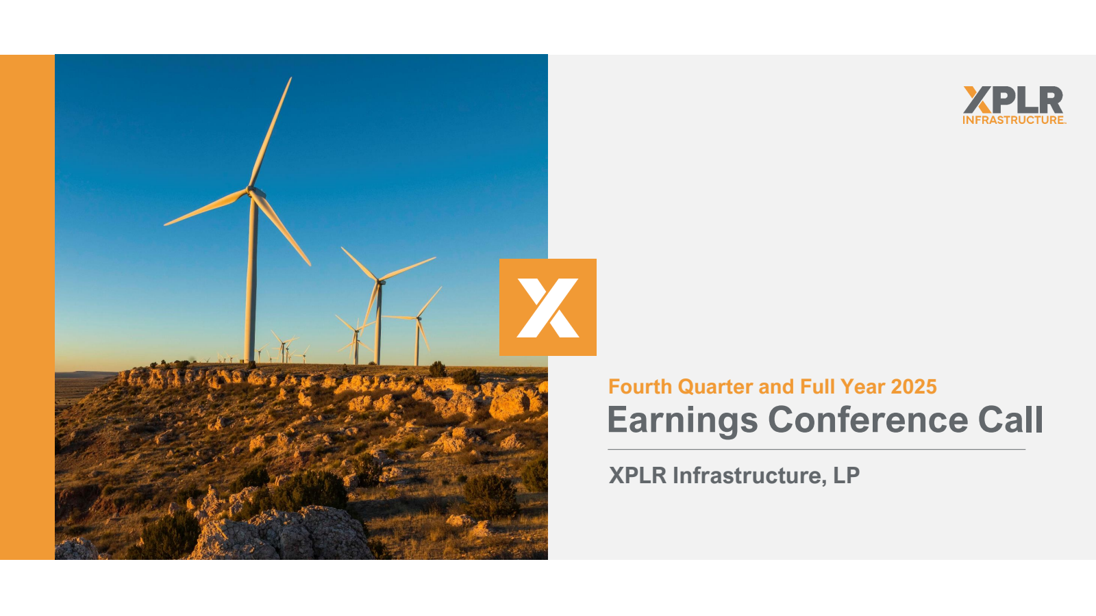 XPLR Infrastructure's Q4 2025 Slide Deck